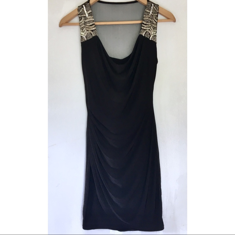 ✨LIKE NEW✨ Black Evening Dress | mesh back beaded